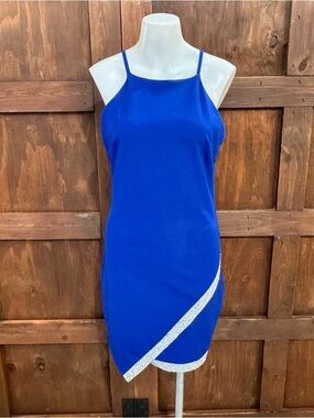 I.N. San Francisco Royal Blue Spaghetti Strap Mini with Silver Trim